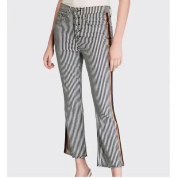 Veronica Beard Carolyn High Rise 10" Baby Boot Cut Striped Pant 24/00 - Picture 9 of 9